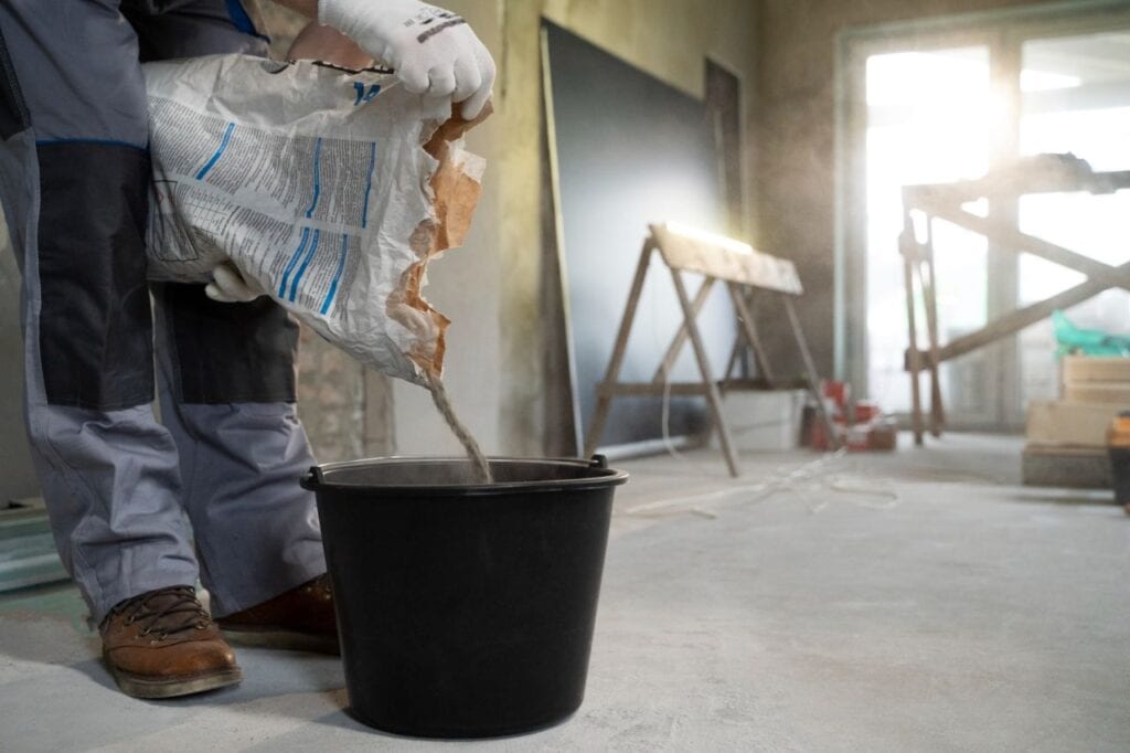 tiler working renovation apartment